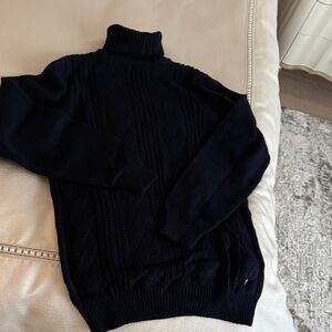 Men's Navy Blue Turtleneck wool Sweater